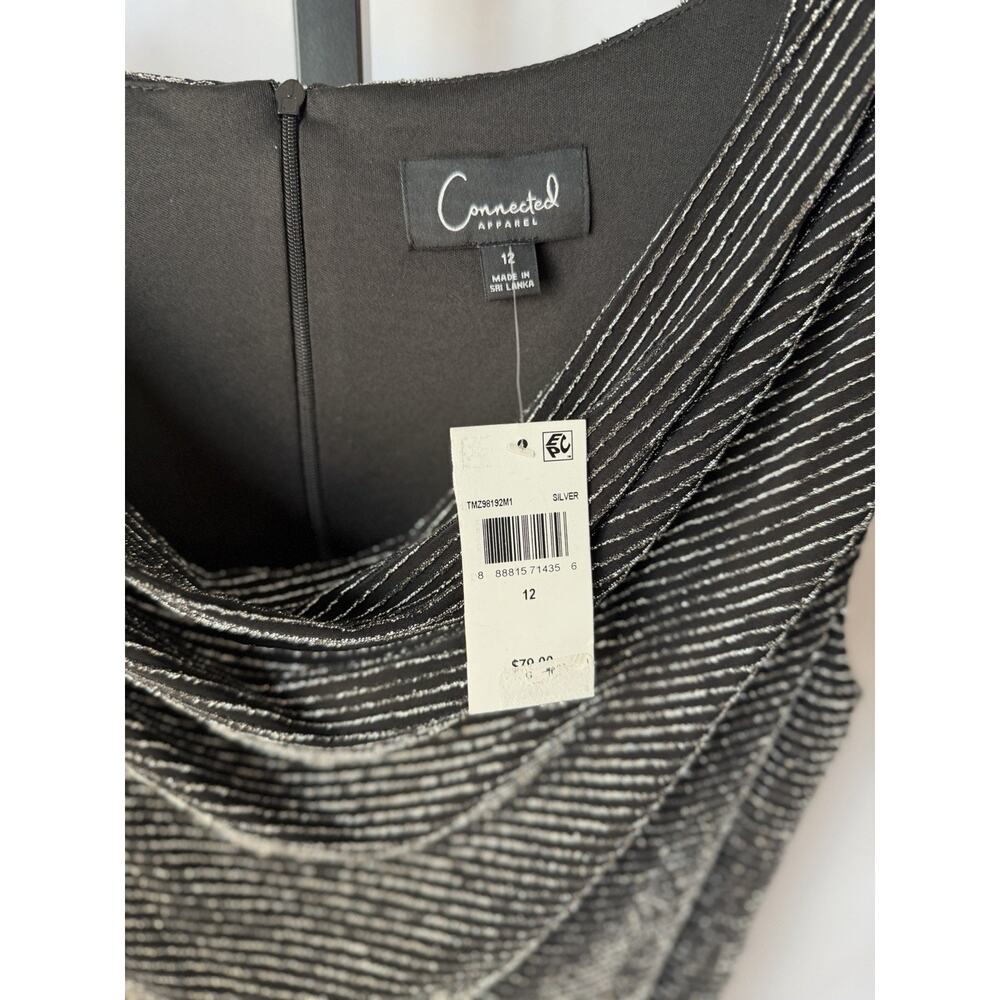 Connected Apparel Metallic Bodice Wide-Leg Jumpsuit Sz 12 NWT - Picture 6 of 11